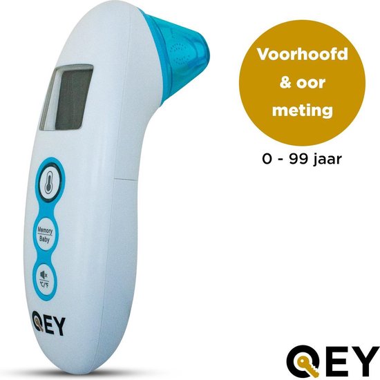 QEY - Oorthermometer - Voorhoofd Thermometer - Incl. Batterijen