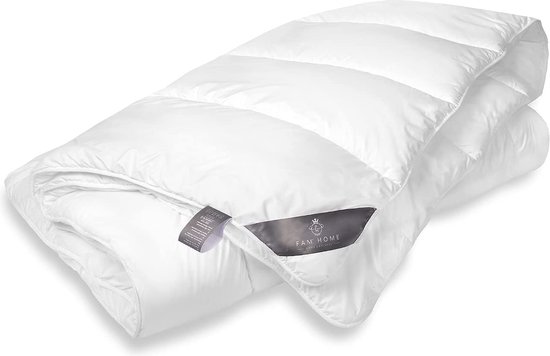 FAM HOME Microvezel Dekbed 140x200 cm Wasbaar Wit Hypoallergeen Ademend Materiaal Minimaal Onderhoud